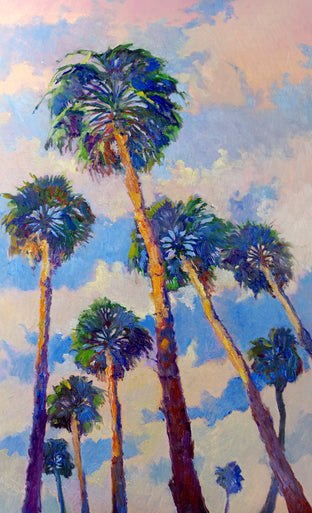 Palm Trees from the Beach and Soft Evening Sky by Suren Nersisyan |  Artwork Main Image 