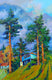 Original art for sale at UGallery.com | Pine Trees in the Mountains, After the Rain by Suren Nersisyan | $2,000 | oil painting | 36' h x 24' w | thumbnail 1