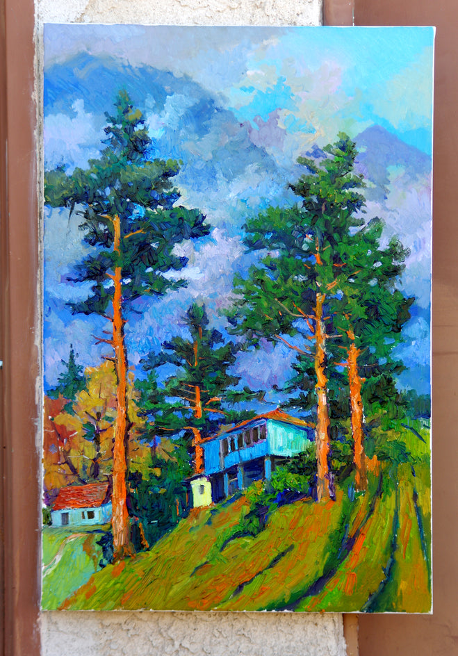 Pine Trees in the Mountains, After the Rain by Suren Nersisyan |  Context View of Artwork 