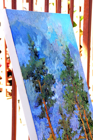Pine Trees in the Mountains, After the Rain by Suren Nersisyan |  Side View of Artwork 