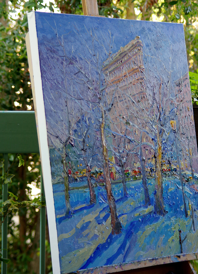 Winter Night in New York, Flatiron Building by Suren Nersisyan |  Context View of Artwork 