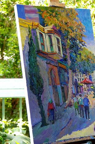 Street in Old Greek Town by Suren Nersisyan |  Side View of Artwork 