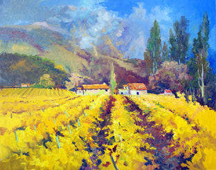 Original art for sale at UGallery.com | Fall Vineyards in France, Cloudy Day by Suren Nersisyan | $1,500 | oil painting | 24' h x 30' w | photo 1