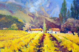 Original art for sale at UGallery.com | Fall Vineyards in France, Cloudy Day by Suren Nersisyan | $1,500 | oil painting | 24' h x 30' w | photo 4