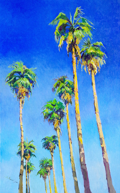 Tall Californian Palm Trees on the Road, Midday Sunlight by Suren Nersisyan | Artwork Main Image
