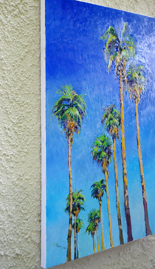 Original art for sale at UGallery.com | Tall Californian Palm Trees on the Road, Midday Sunlight by Suren Nersisyan | $2,000 | oil painting | 48' h x 30' w | photo 3