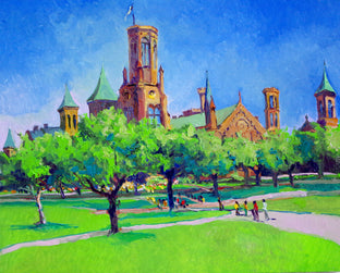 Original art for sale at UGallery.com | Smithsonian Castle in Washington DC, Noon by Suren Nersisyan | $850 | oil painting | 24' h x 30' w | photo 1