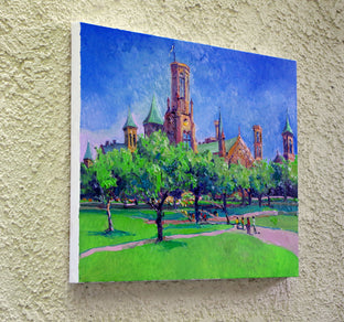 Original art for sale at UGallery.com | Smithsonian Castle in Washington DC, Noon by Suren Nersisyan | $850 | oil painting | 24' h x 30' w | photo 3