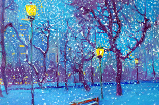Snowing in the Park by Suren Nersisyan |   Closeup View of Artwork 