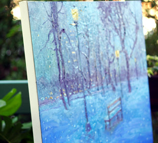 Snowing in the Park by Suren Nersisyan |  Side View of Artwork 