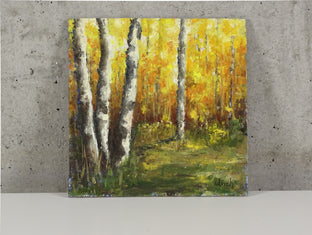 Original art for sale at UGallery.com | Im Herbstwald by Ingo Ulrich | $275 | oil painting | 7.8' h x 7.8' w | photo 3