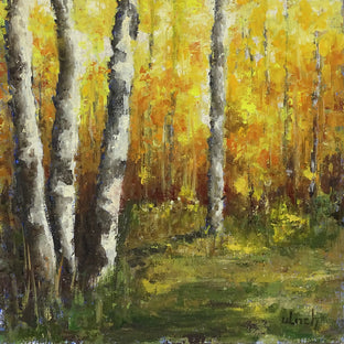 Original art for sale at UGallery.com | Im Herbstwald by Ingo Ulrich | $275 | oil painting | 7.8' h x 7.8' w | photo 1
