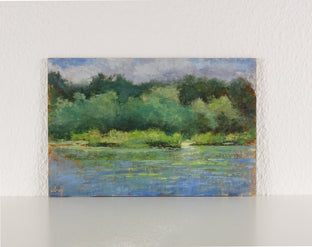 Original art for sale at UGallery.com | Reflections in Turquoise by Ingo Ulrich | $325 | oil painting | 7.9' h x 11.8' w | photo 3