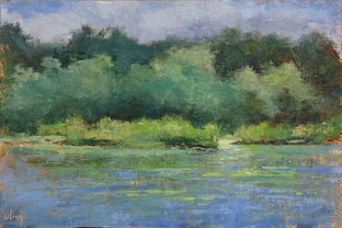 Original art for sale at UGallery.com | Reflections in Turquoise by Ingo Ulrich | $325 | oil painting | 7.9' h x 11.8' w | photo 1