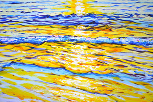 Original art for sale at UGallery.com | Seascape. Sunset. by Iryna Kastsova | $1,950 | acrylic painting | 32' h x 47' w | photo 4