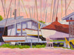 Original art for sale at UGallery.com | Island Boat Yard by Fernando Soler | $500 | oil painting | 12' h x 16' w | thumbnail 1