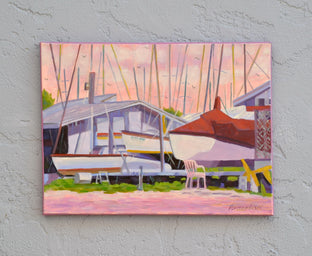 Island Boat Yard by Fernando Soler |  Side View of Artwork 