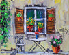 Original art for sale at UGallery.com | A Garden in Italy by Lisa Elley | $275 | oil painting | 8' h x 10' w | thumbnail 1