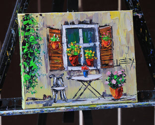 A Garden in Italy by Lisa Elley |  Side View of Artwork 