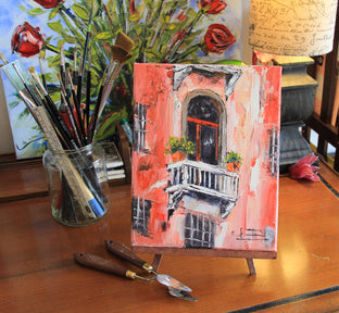 Original art for sale at UGallery.com | Dreaming of Italy by Lisa Elley | $250 | oil painting | 10' h x 8' w | photo 3
