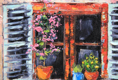 Original art for sale at UGallery.com | Italian Window by Lisa Elley | $400 | oil painting | 10' h x 10' w | thumbnail 4