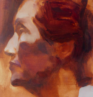 Original art for sale at UGallery.com | Azucena Rosada by Jamal Sultan | $475 | oil painting | 11.25' h x 8.25' w | photo 3