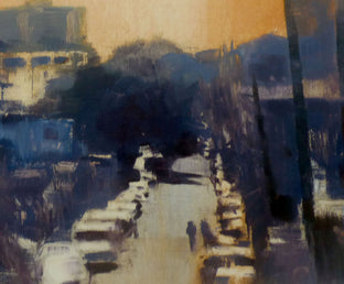 Original art for sale at UGallery.com | Calles Del Oro by Jamal Sultan | $500 | oil painting | 9' h x 12' w | photo 4