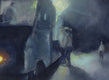 Original art for sale at UGallery.com | Noches Mantecadas by Jamal Sultan | $700 | oil painting | 12' h x 19' w | thumbnail 4