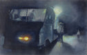 Original art for sale at UGallery.com | Noches Mantecadas by Jamal Sultan | $700 | oil painting | 12' h x 19' w | thumbnail 1