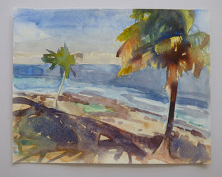 Original art for sale at UGallery.com | Las Palmas de Pi–ones by Jamal Sultan | $525 | watercolor painting | 11' h x 14' w | photo 3