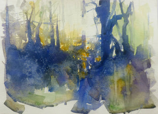 Original art for sale at UGallery.com | Lost Forest and Setting Sun by Jamal Sultan | $525 | watercolor painting | 11' h x 15' w | photo 1