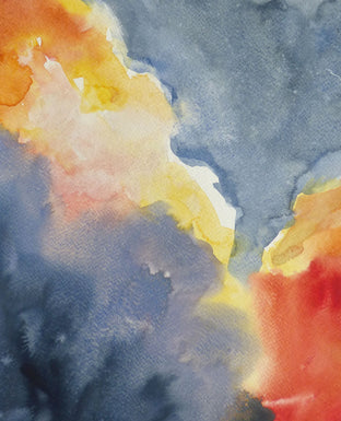 Original art for sale at UGallery.com | Nubes Rosados by Jamal Sultan | $525 | watercolor painting | 14' h x 11' w | photo 4