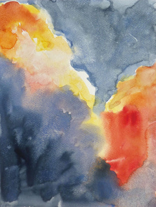 Original art for sale at UGallery.com | Nubes Rosados by Jamal Sultan | $525 | watercolor painting | 14' h x 11' w | photo 1