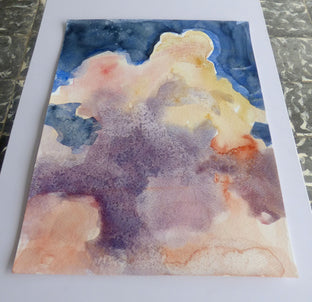 Original art for sale at UGallery.com | Nubes y Cielo by Jamal Sultan | $525 | watercolor painting | 14' h x 11' w | photo 2