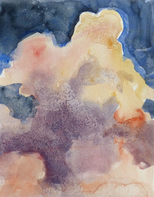 Original art for sale at UGallery.com | Nubes y Cielo by Jamal Sultan | $525 | watercolor painting | 14' h x 11' w | photo 1