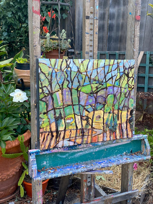 Original art for sale at UGallery.com | Edge of the Woods by James Hartman | $900 | encaustic artwork | 16' h x 20' w | photo 3