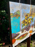 Original art for sale at UGallery.com | Sunflowers by James Hartman | $1,000 | encaustic artwork | 16' h x 18.25' w | thumbnail 2