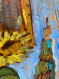 Original art for sale at UGallery.com | Sunflowers by James Hartman | $1,000 | encaustic artwork | 16' h x 18.25' w | thumbnail 4