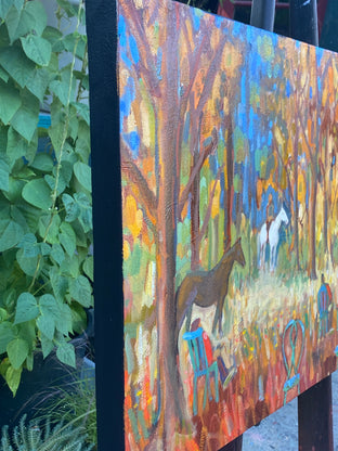 Horse Riding in Autumn - Special Commission by James Hartman |  Side View of Artwork 