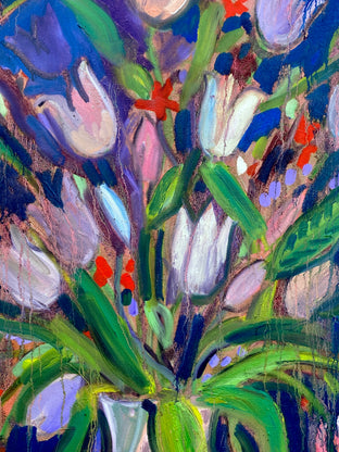 Original art for sale at UGallery.com | Flowers Against the Night by James Hartman | $3,800 | oil painting | 48' h x 48' w | photo 4