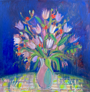 Original art for sale at UGallery.com | Flowers Against the Night by James Hartman | $3,800 | oil painting | 48' h x 48' w | photo 1