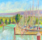 Original art for sale at UGallery.com | Harbor on the Bay by James Hartman | $2,275 | oil painting | 32' h x 32' w | thumbnail 1