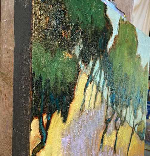 Mountain Tree Shadow by James Hartman |  Side View of Artwork 