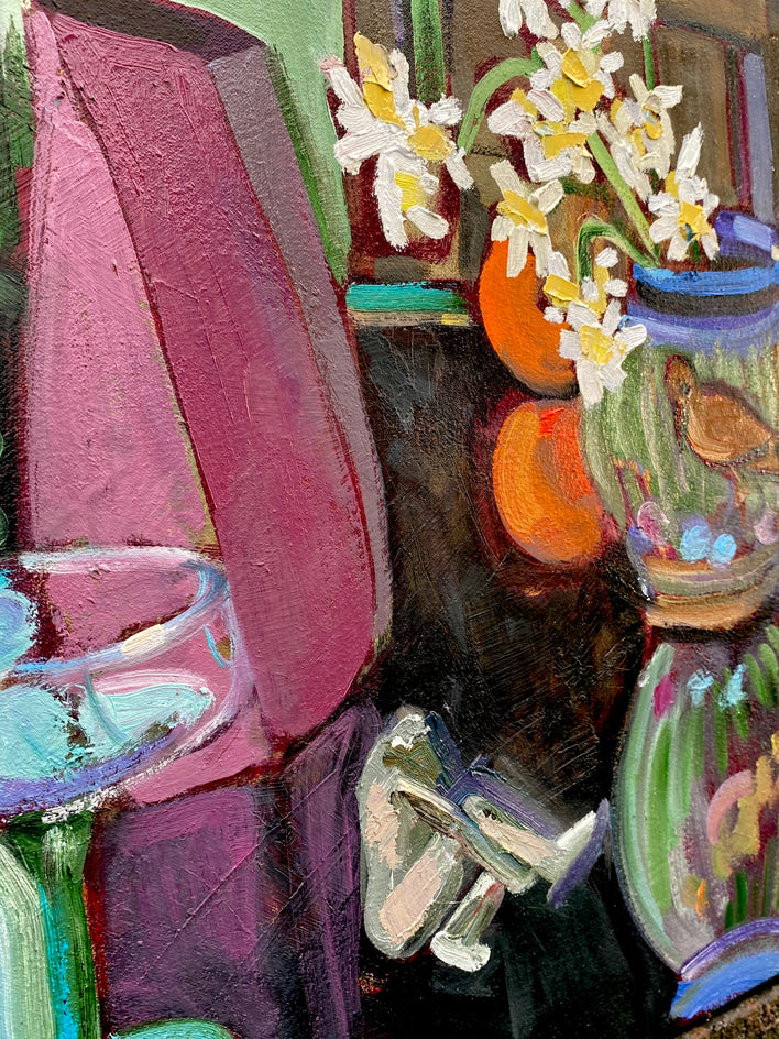 Still Life Interior with Daffodils by James Hartman |  Context View of Artwork 