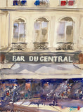 Original art for sale at UGallery.com | Bar du Central by James Nyika | $525 | watercolor painting | 16' h x 12' w | thumbnail 1