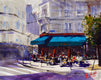 Original art for sale at UGallery.com | Cafe Le Chinon by James Nyika | $600 | watercolor painting | 16' h x 20' w | thumbnail 1