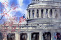 Original art for sale at UGallery.com | Capitol by James Nyika | $900 | watercolor painting | 15' h x 22' w | thumbnail 1