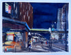 Original art for sale at UGallery.com | City Lights, Tokyo by James Nyika | $700 | watercolor painting | 18' h x 24' w | thumbnail 3