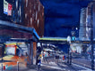 Original art for sale at UGallery.com | City Lights, Tokyo by James Nyika | $700 | watercolor painting | 18' h x 24' w | thumbnail 1