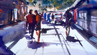 Original art for sale at UGallery.com | Main Street by James Nyika | $700 | watercolor painting | 18' h x 24' w | photo 4
